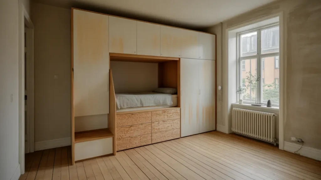 platsbyggd lofts ng med garderob och trappstegsf rvaring i s dermalm rikst ckande